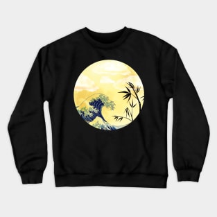 full yellow moon japanese art style Crewneck Sweatshirt